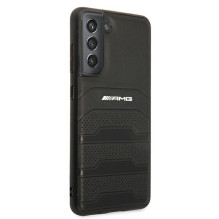 AMG AMHCS21FESGSEBK S21 FE G990 czarny / black hardcase Leather Debossed Lines