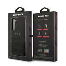 AMG AMHCS21FESGSEBK S21 FE G990 czarny / black hardcase Leather Debossed Lines