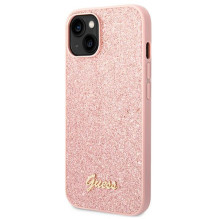 Guess GUHCP14MHGGSHP iPhone 14 Plus 6,7" różowy / pink hard case Glitter Script