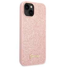 Guess GUHCP14MHGGSHP iPhone 14 Plus 6,7" różowy / pink hard case Glitter Script