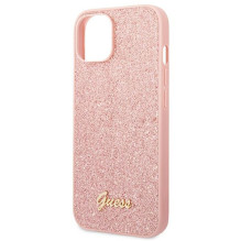 Guess GUHCP14MHGGSHP iPhone 14 Plus 6,7" różowy / pink hard case Glitter Script