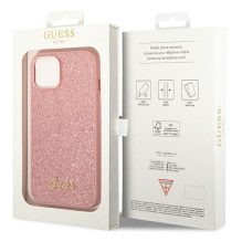 Guess GUHCP14MHGGSHP iPhone 14 Plus 6,7' rožinis / rožinis kietas dėklas Glitter Script Guess GUHCP14MHGGSHP iPhone 14 Plus 6,7' rožinis / rožinis kietas dėklas Glitter Script