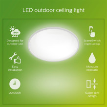 Luminaire Philips SuperSlim, 15W, LED, IP54, white, 25 cm