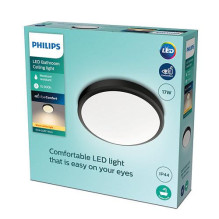 Šviestuvas lubų Philips Doris, 17W, 2700°K, LED, juodas