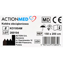 Svorinė Antklodė - ActionMed KO100AM 150x200cm 6.8kg Poliesteris Pilka Svorinė Antklodė - ActionMed KO100AM 150x200cm 6.8kg Poliesteris Pilka