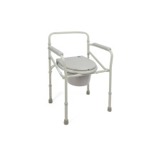 Tualeto Kėdė - Timago Commode Chair 023B, Reguliuojamas Aukštis, 120 kg Talpa, Pilka