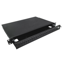 Pluoštinių Optinių Kabelių Jungčių Skydas - Alantec 24xSC Duplex / 24xLC Quad 19" 1U Telescopinis Juodas