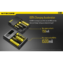 NITECORE 4 Bay 1.5A NiMH / NiCd, Li-ion, IMR, LiFePo4 Inteligent USB Battery Charger New i4
