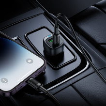 Automobilinis įkroviklis Borofone BZ34B 38W USB-C / USB-A juodas
