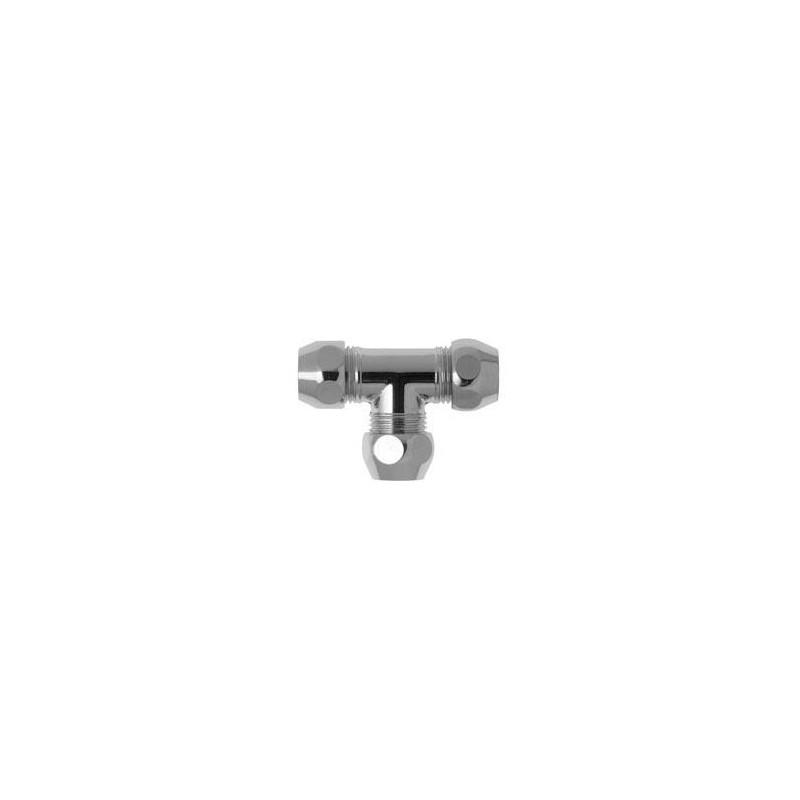 CHROME PLATED THREE WAY JOINT 3 / 8X3 / 8X1