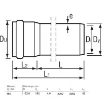 Outdoor sewer pipe Ø 160 mm, SN4, 3 m