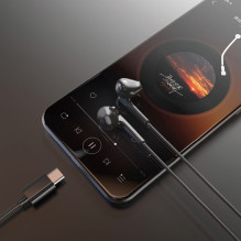 „Dudao Dudao X3C“ ausinės su laidiniu USB-C ryšiu, 1,2 m ilgio, juodos