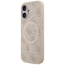 „Guess 4G Ring Classic“ logotipo „MagSafe“ dėklas, skirtas „iPhone 17“ – rožinis