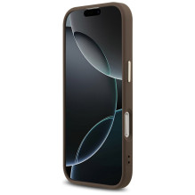 „Guess 4G Big 4G Classic“ logotipo dėklas, skirtas „iPhone 17“ – rudas ir auksinis