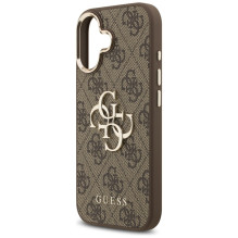 „Guess 4G Big 4G Classic“ logotipo dėklas, skirtas „iPhone 17“ – rudas ir auksinis