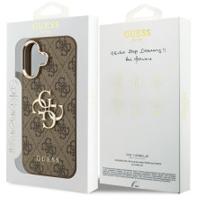 „Guess 4G Big 4G Classic“ logotipo dėklas, skirtas „iPhone 17“ – rudas ir auksinis