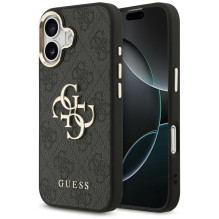 „Guess 4G Big 4G Classic“ logotipo dėklas, skirtas „iPhone 17“ – juodas ir auksinis
