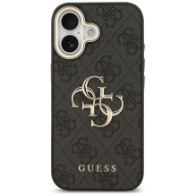 „Guess 4G Big 4G Classic“ logotipo dėklas, skirtas „iPhone 17“ – juodas ir auksinis