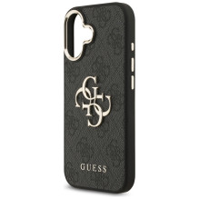„Guess 4G Big 4G Classic“ logotipo dėklas, skirtas „iPhone 17“ – juodas ir auksinis