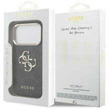 „Guess 4G Big 4G Classic“ logotipo dėklas, skirtas „iPhone 17 Pro“ – juodas ir auksinis