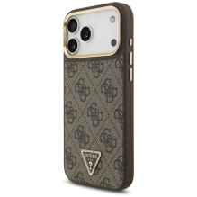 „Guess 4G Triangle Logo MagSafe“ dėklas, skirtas „iPhone 17 Pro Max“ – rudas ir auksinis