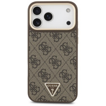 „Guess 4G Triangle Logo MagSafe“ dėklas, skirtas „iPhone 17 Pro Max“ – rudas ir auksinis