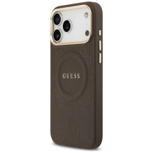 „Guess Peony Hot Stamp MagSafe“ dėklas, skirtas „iPhone 17 Pro Max“ – rudas