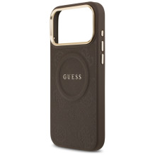 „Guess Peony Hot Stamp MagSafe“ dėklas, skirtas „iPhone 17 Pro Max“ – rudas