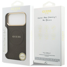 Guess Peony Hot Stamp MagSafe Case for iPhone 17 Pro Max - Brown