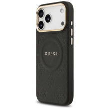 „Guess Peony Hot Stamp MagSafe“ dėklas, skirtas „iPhone 17 Pro Max“ – juodas