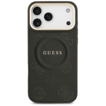 „Guess Peony Hot Stamp MagSafe“ dėklas, skirtas „iPhone 17 Pro Max“ – juodas