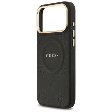 „Guess Peony Hot Stamp MagSafe“ dėklas, skirtas „iPhone 17 Pro Max“ – juodas