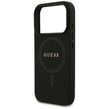 „Guess Saffiano Classic Logo MagSafe“ dėklas, skirtas „iPhone 17 Pro“ – juodas