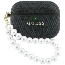 „Guess 4G Pearl Strap“ dėklas, skirtas „AirPods Pro 3“ ausinėms – juodas