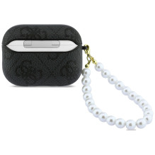 „Guess 4G Pearl Strap“ dėklas, skirtas „AirPods Pro 3“ ausinėms – juodas
