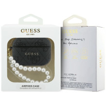 „Guess 4G Pearl Strap“ dėklas, skirtas „AirPods Pro 3“ ausinėms – juodas