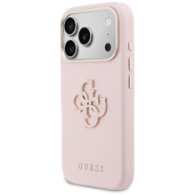 „Guess FW Resin Logo“ dėklas, skirtas „iPhone 17 Pro“ – rožinis