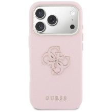 „Guess FW Resin Logo“ dėklas, skirtas „iPhone 17 Pro“ – rožinis