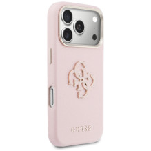 „Guess FW Resin Logo“ dėklas, skirtas „iPhone 17 Pro“ – rožinis