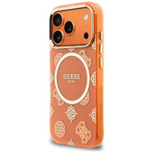 Guess IML Peony Dot MagSafe Case for iPhone 17 Pro - Orange