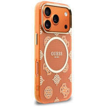Guess IML Peony Dot MagSafe Case for iPhone 17 Pro - Orange