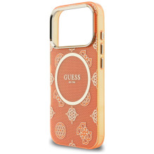Guess IML Peony Dot MagSafe Case for iPhone 17 Pro - Orange
