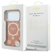 „Guess IML Peony Dot MagSafe“ dėklas, skirtas „iPhone 17 Pro“ – oranžinis