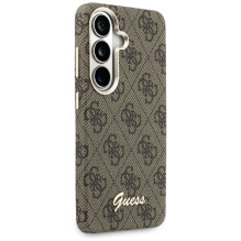 Etui Guess 4G Script MagSafe na Samsung Galaxy S26 - brązowe