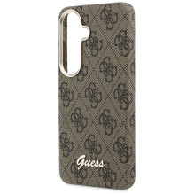 Etui Guess 4G Script MagSafe na Samsung Galaxy S26 - brązowe