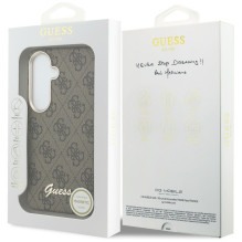 Etui Guess 4G Script MagSafe na Samsung Galaxy S26 - brązowe