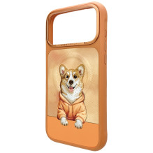„Nimmy Gentle Pets“ serijos šunims skirtas „MagSafe“ dėklas, skirtas „iPhone 17 Pro“ – oranžinis
