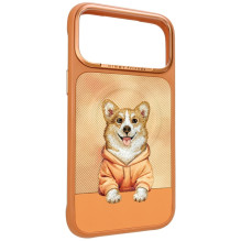 „Nimmy Gentle Pets“ serijos šunims skirtas „MagSafe“ dėklas, skirtas „iPhone 17 Pro“ – oranžinis