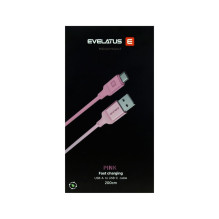 Evelatus Cable USB A to C 2M Aluminum housing braiding Pink Pink Evelatus Cable USB A to C 2M Aluminum housing braiding Pink Pink