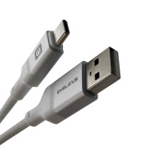 Evelatus Cable USB A to C 2M Aluminum housing braiding White